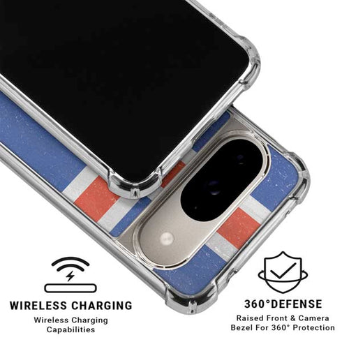Iceland Flag Distressed Google Pixel 10 Clear Case